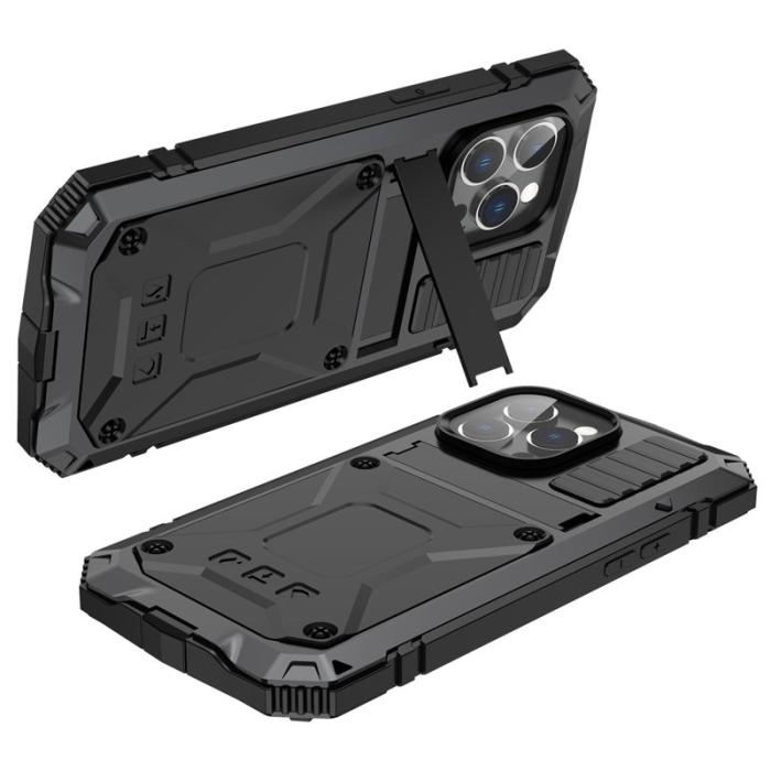 R-JUST - R-JUST iPhone 14 Pro Skal Hybrid Shockproof Svart