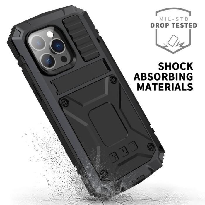 R-JUST - R-JUST iPhone 14 Pro Skal Hybrid Shockproof Svart