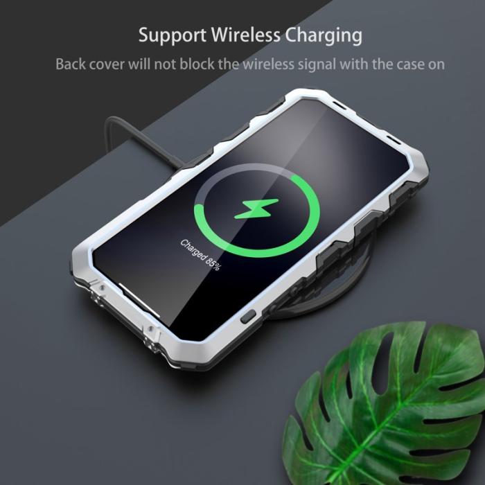 R-JUST - R-JUST iPhone 14 Pro Skal i Silikon och Metall - Silver