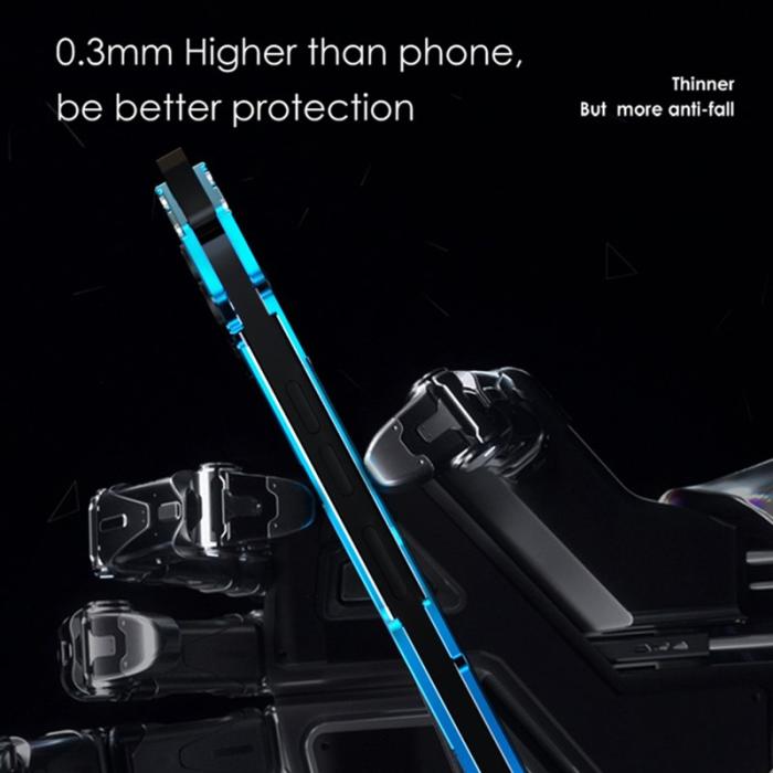 R-JUST - R-JUST iPhone 14 Pro Skal Metall Stöttålig Blå Hollow Design