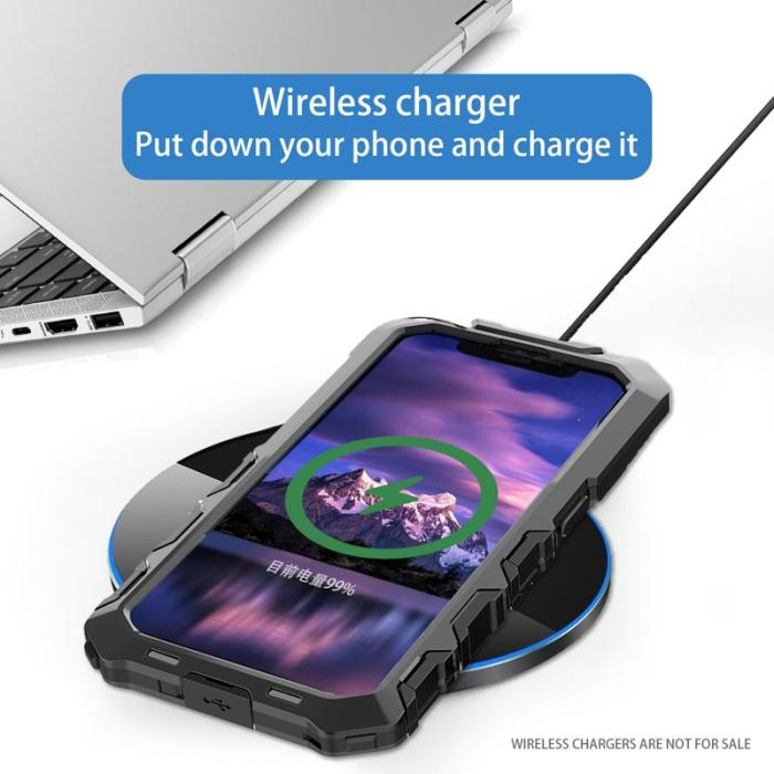 R-JUST - R-JUST iPhone 15 Pro Max Skal Silikon+Metal Anti-drop Svart