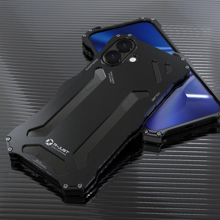 R-JUST - R-JUST iPhone 16 Plus Skal Aluminium Legering Svart