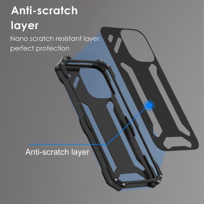 R-JUST - R-JUST iPhone 16 Pro Skal Aluminium Legering Svart