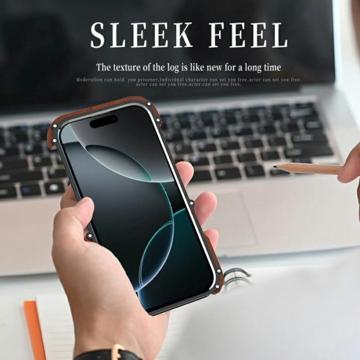 R-JUST - R-JUST iPhone 16 Pro Skal Aluminium + Redwood Röd Frameless