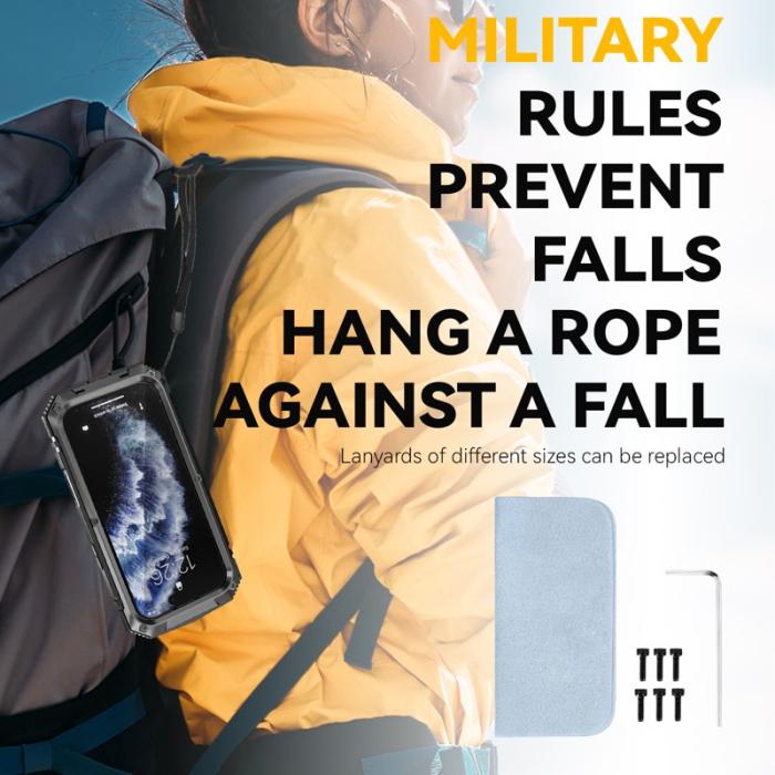 R-JUST - R-JUST iPhone Air Skal PC + Silikon + Metall Ställ - Svart