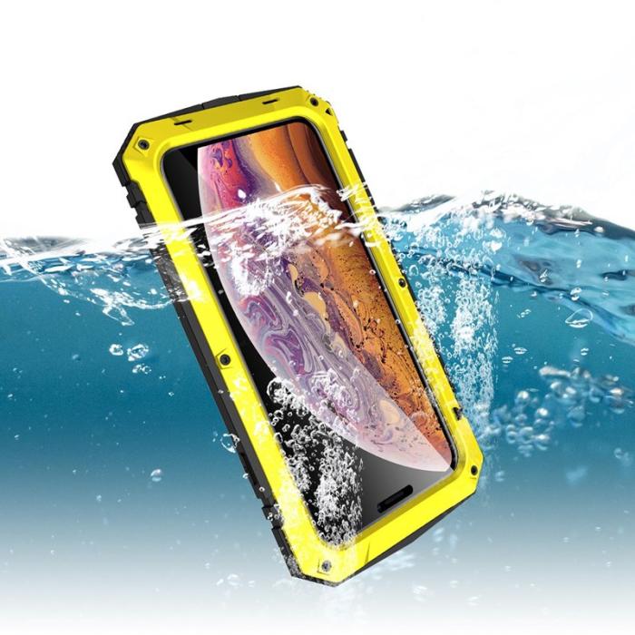 R-JUST - R-JUST iPhone XS Max Skal Hybrid Gult Drop-proof Vattentåligt