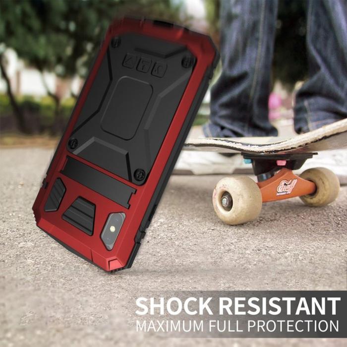 R-JUST - R-JUST iPhone XS Max Skal Hybrid Röd Drop-proof Waterproof