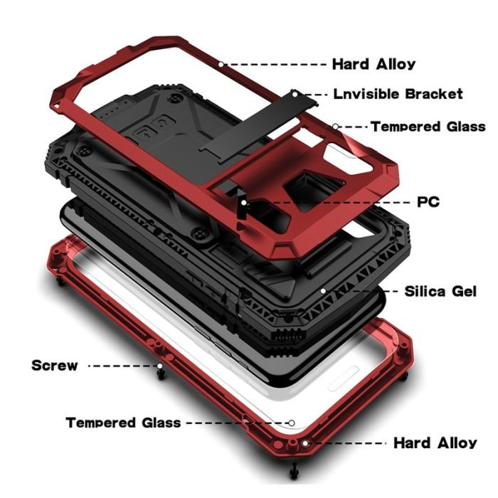 R-JUST - R-JUST iPhone XS Max Skal Hybrid Röd Drop-proof Waterproof