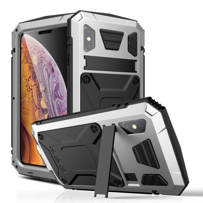 R-JUST - R-JUST iPhone XS Max Skal Hybrid Silver Drop-proof Waterproof