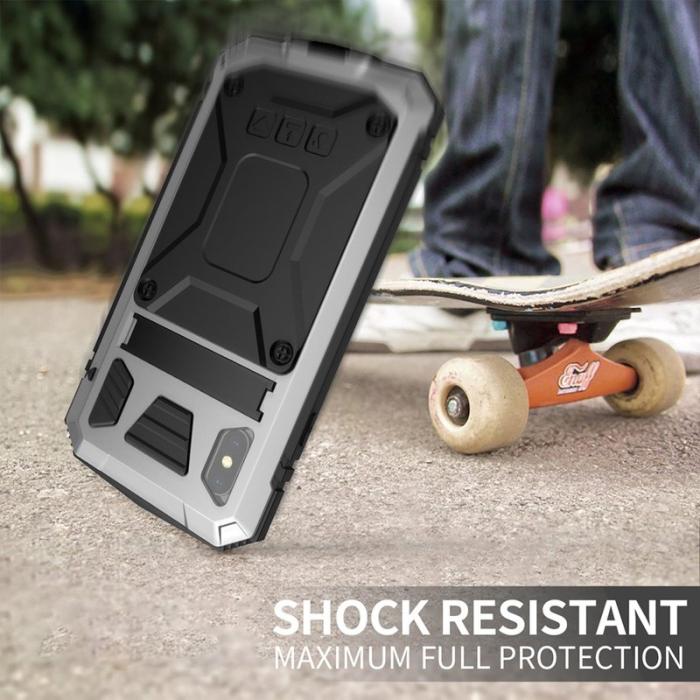 R-JUST - R-JUST iPhone XS Max Skal Hybrid Silver Drop-proof Waterproof