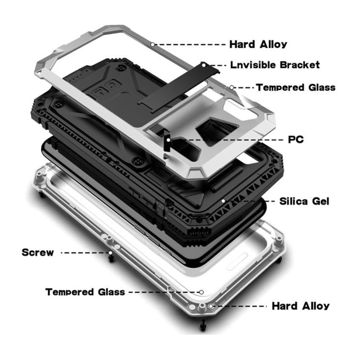 R-JUST - R-JUST iPhone XS Max Skal Hybrid Silver Drop-proof Waterproof