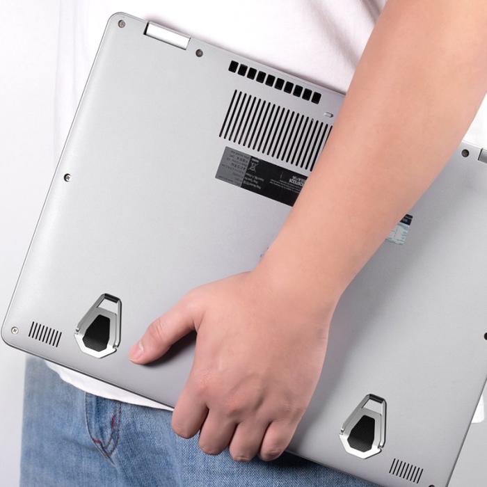 R-JUST - R-JUST Laptop Ställ Aluminium Legering Fällbar Sköldform Silver