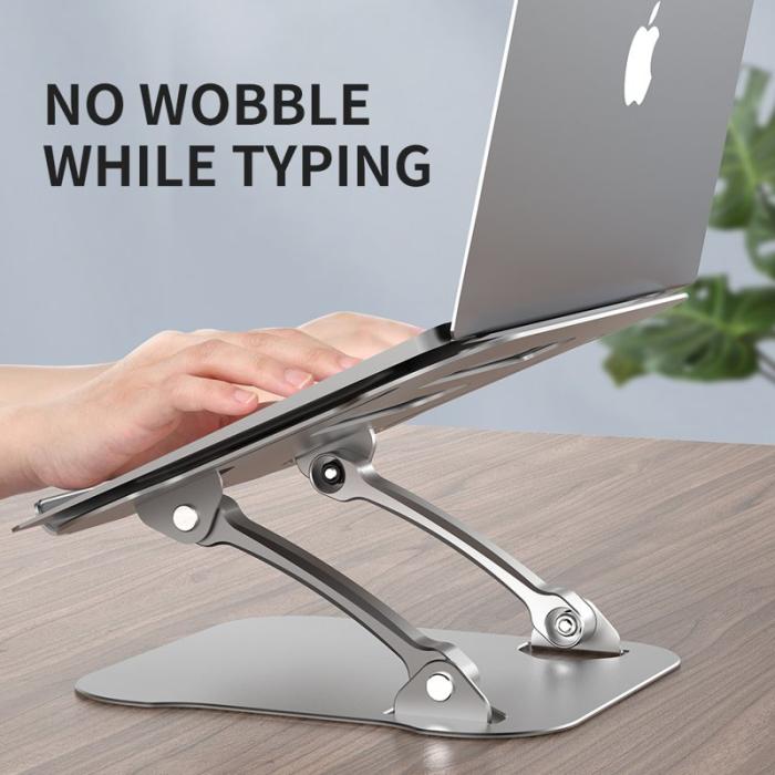 R-JUST - R-JUST Lifting Hollow-carved Laptop Bracket - Svart Aluminium