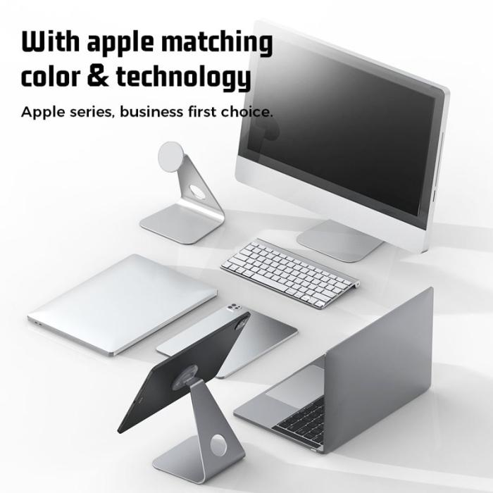 R-JUST - R-JUST PB01-13 Stativ i Aluminium för iPad/iPhone 12/13 - Svart