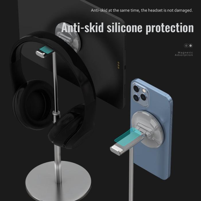 R-JUST - R-JUST PB04-13 Justerbar Magnetisk Tablet/Telefon Ställ Headset Hängare