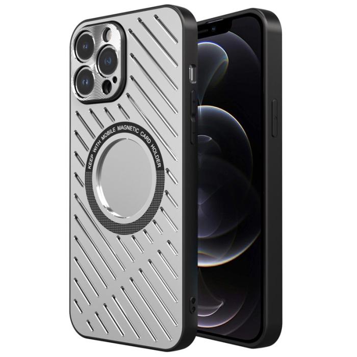 R-JUST - R-JUST RJ57 iPhone 12 Pro Max Skal Metall TPU MagSafe Silver