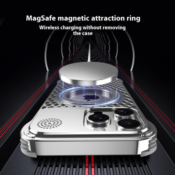 R-JUST - R-JUST RJ64 iPhone 14 Pro Max Skal Aluminium Grey Cooling