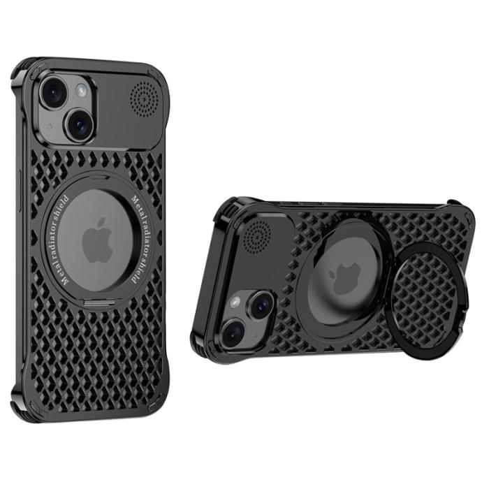 R-JUST - R-JUST RJ64 iPhone 15 Skal Aluminium Legering Svart