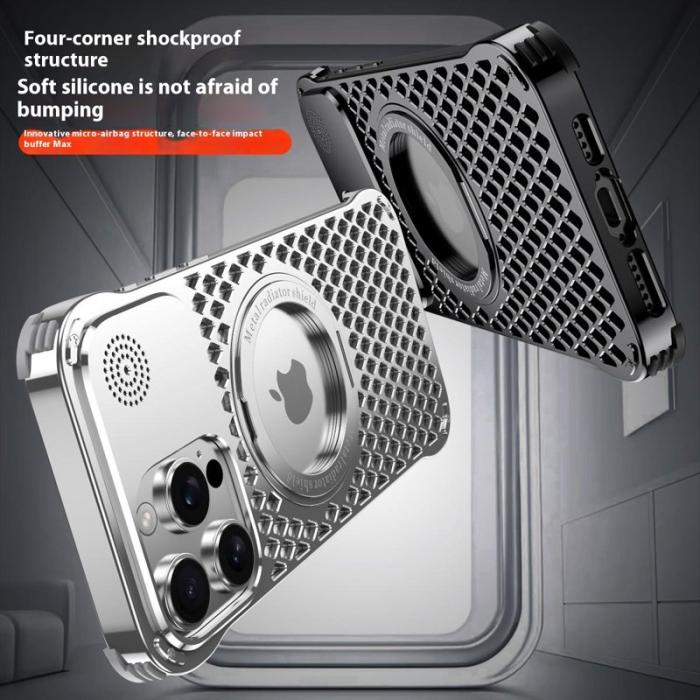 R-JUST - R-JUST RJ64 iPhone 16 Pro Max Skal Aluminium Titan Kylning