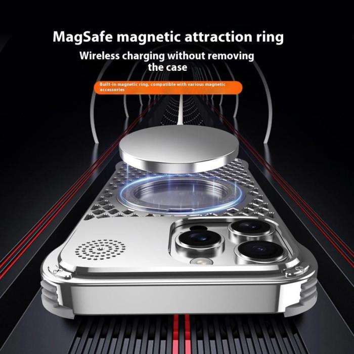 R-JUST - R-JUST RJ64 iPhone 16 Skal Aluminium Silver med Kickstand