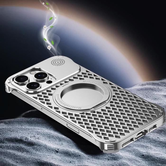 R-JUST - R-JUST RJ64 iPhone 16 Skal Aluminium Silver med Kickstand