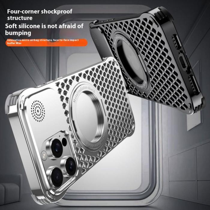 R-JUST - R-JUST RJ64 iPhone 16 Skal Aluminium Svart med Kickstand