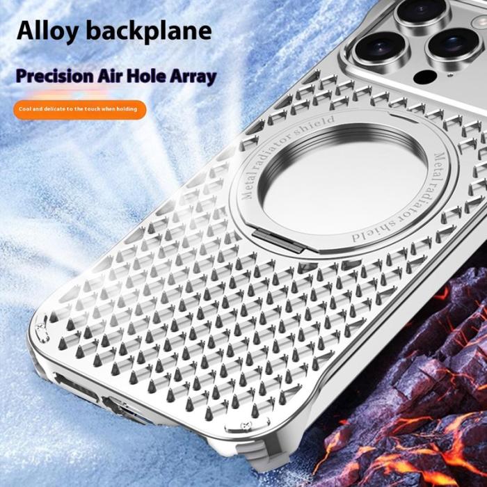 R-JUST - R-JUST RJ64 iPhone 16 Skal Aluminium Titan med Kickstand