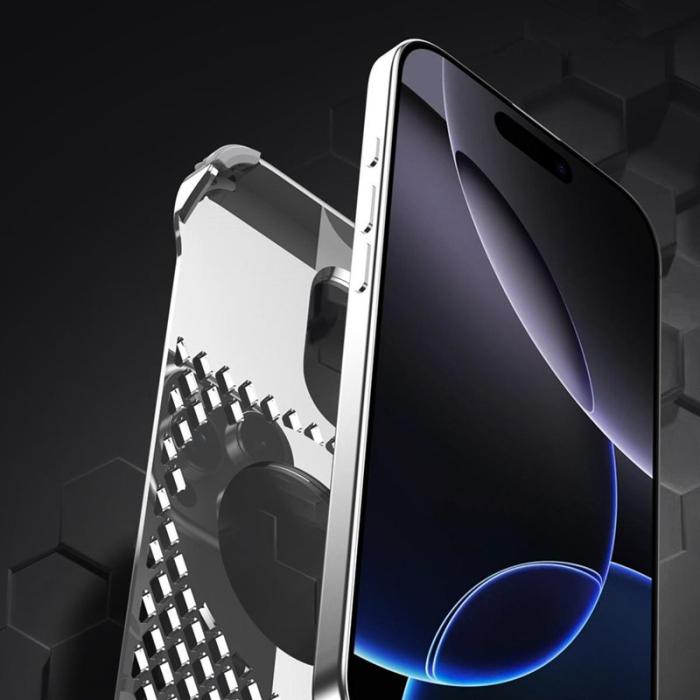 R-JUST - R-JUST RJ64 iPhone 16 Skal Aluminium Titan med Kickstand