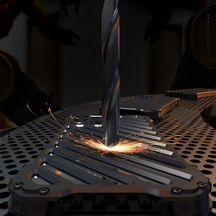 R-JUST - R-JUST RJ-50 Aluminium Bumper Skal för iPhone 13 Pro Max Svart