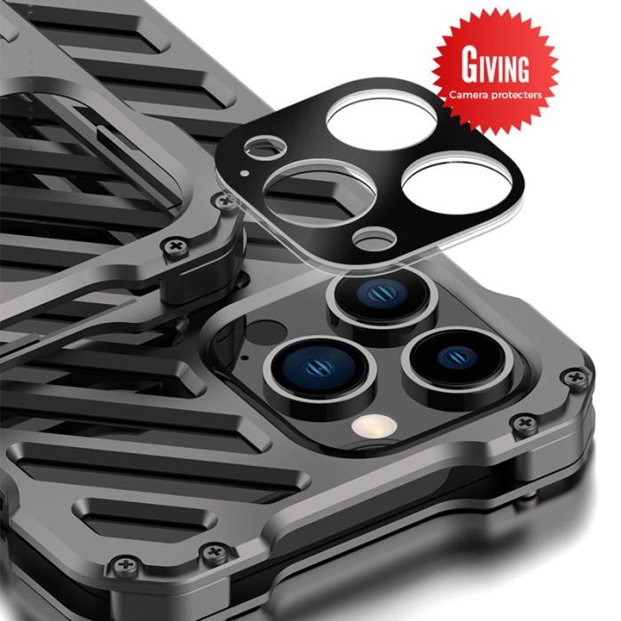 R-JUST - R-JUST RJ-50 Aluminium Bumper Skal för iPhone 13 Pro Max Svart