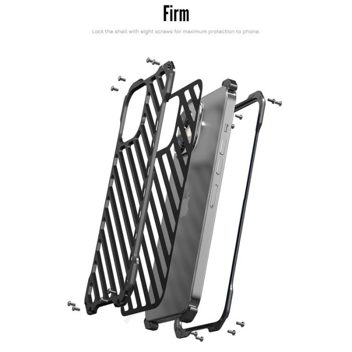 R-JUST - R-JUST RJ-50 Aluminium Skal Stöttålig med Linsskydd i Svart
