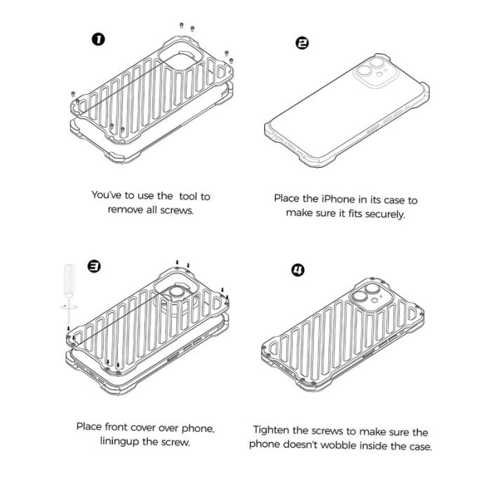 R-JUST - R-JUST RJ-50 Aluminium Skal Stöttålig med Linsskydd i Svart