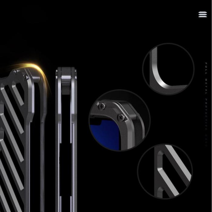 R-JUST - R-JUST RJ-50 iPhone 14 Pro Skal Aluminium Alloy Svart