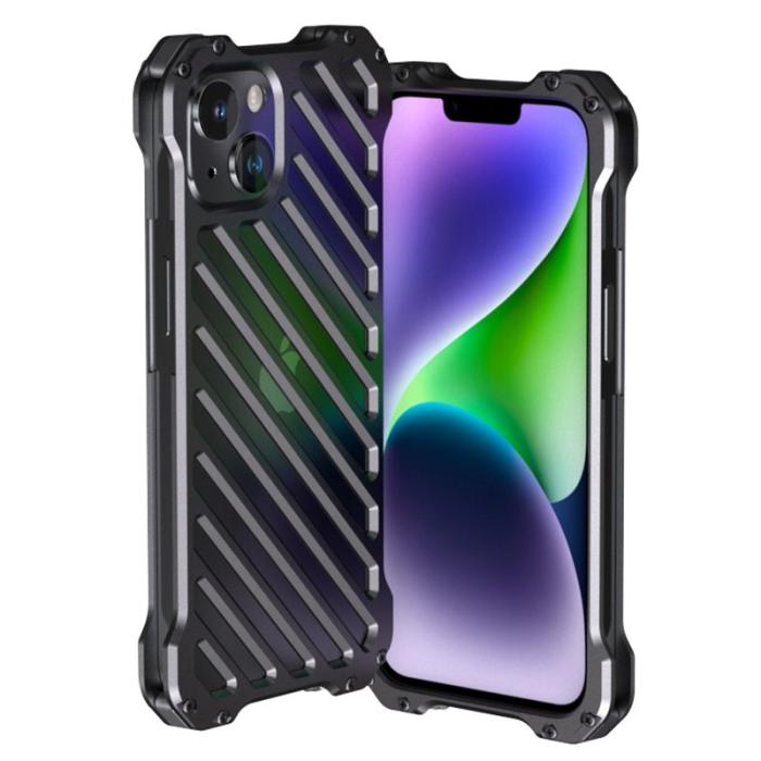 R-JUST - R-JUST RJ-50 iPhone 14 Skal Aluminium Legering Skydd Metall Grå