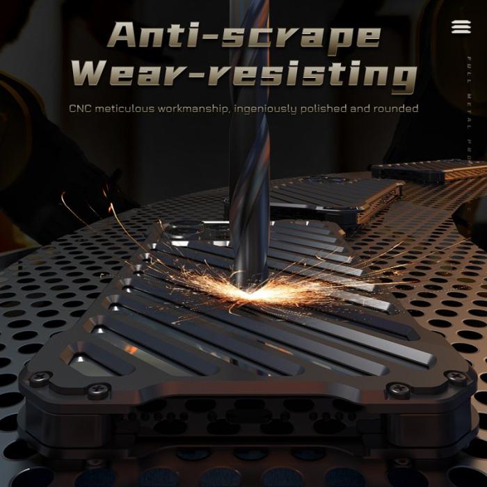 R-JUST - R-JUST RJ-50 iPhone 15 Pro Max Skal Aluminium Legering Svart