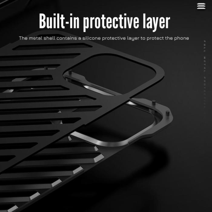 R-JUST - R-JUST RJ-50 iPhone 16 Pro Skal Aluminium Legering Svart