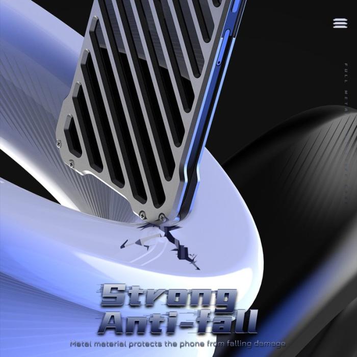 R-JUST - R-JUST RJ-50 Skal i Aluminium för iPhone 12, Anti-scratch, Svart