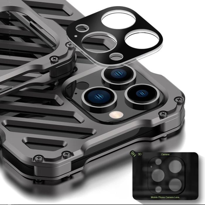 R-JUST - R-JUST RJ-50 Skal i Aluminium för iPhone 14 Pro Max, Svart