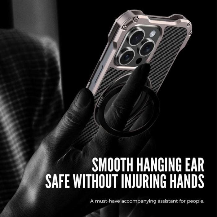 R-JUST - R-JUST RJ-51 iPhone 16 Pro Max Skal MagSafe PC + Aluminium Svart