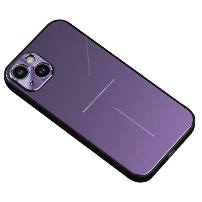 R-JUST - R-JUST RJ-52 Ultra Slim Skal i Aluminium + TPU till iPhone 14 Plus Lila