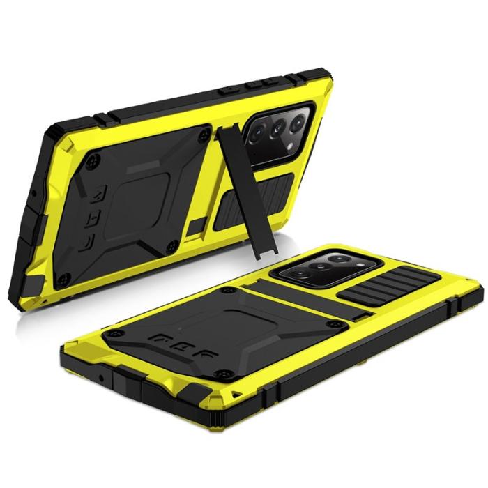 R-JUST - R-JUST Galaxy Note20 Skal Metall + Silikon + PC Gul