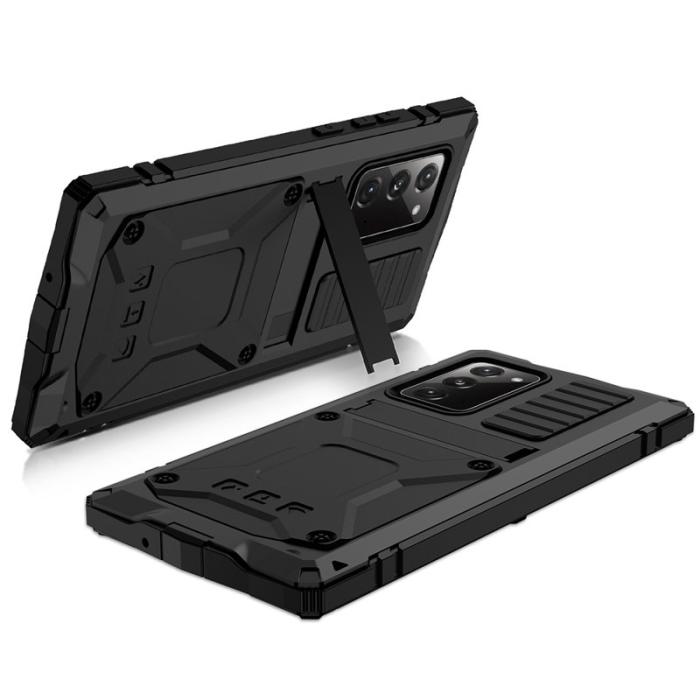 R-JUST - R-JUST Galaxy Note20 Skal Metall + Silikon + PC Svart