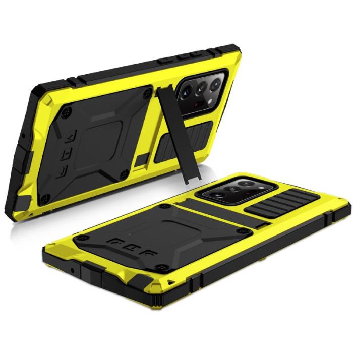 R-JUST - R-JUST Galaxy Note20 Ultra Skal Metall Silikon PC Gul