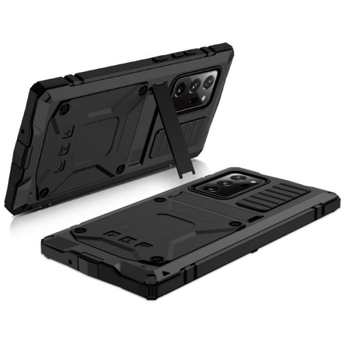 R-JUST - R-JUST Galaxy Note20 Ultra Skal Metall Silikon Svart