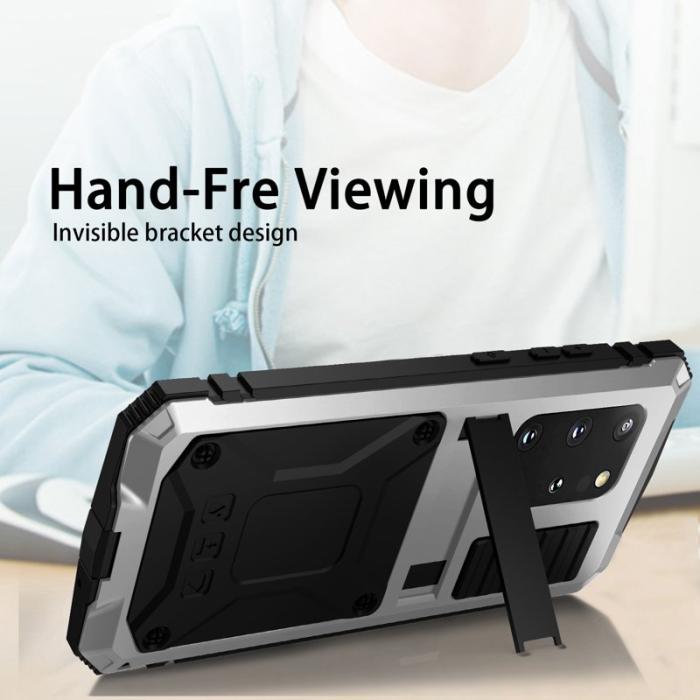 R-JUST - R-JUST Galaxy S20 Plus Skal Metall Silikon PC Silver