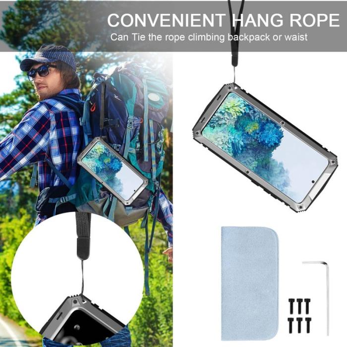 R-JUST - R-JUST Galaxy S20 Plus Skal Metall Silikon PC Silver