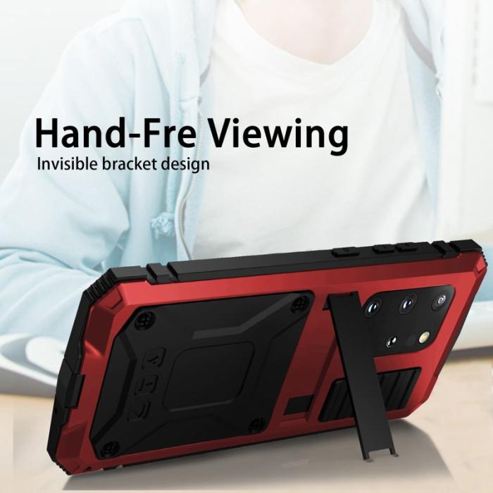 R-JUST - R-JUST Galaxy S20 Plus Skal Metall Silikon Röd