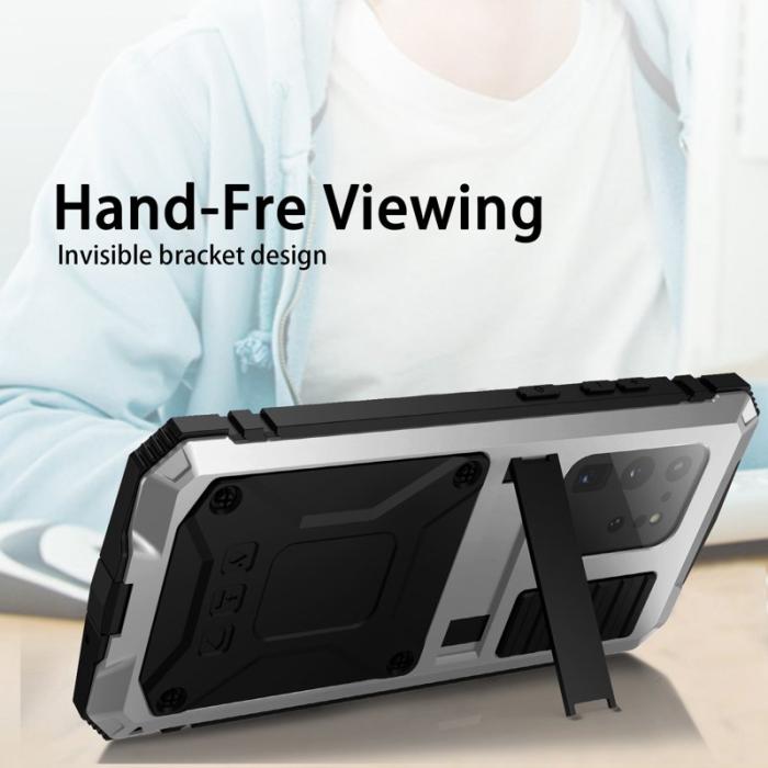 R-JUST - R-JUST Galaxy S20 Ultra Skal Metall Silikon PC Silver