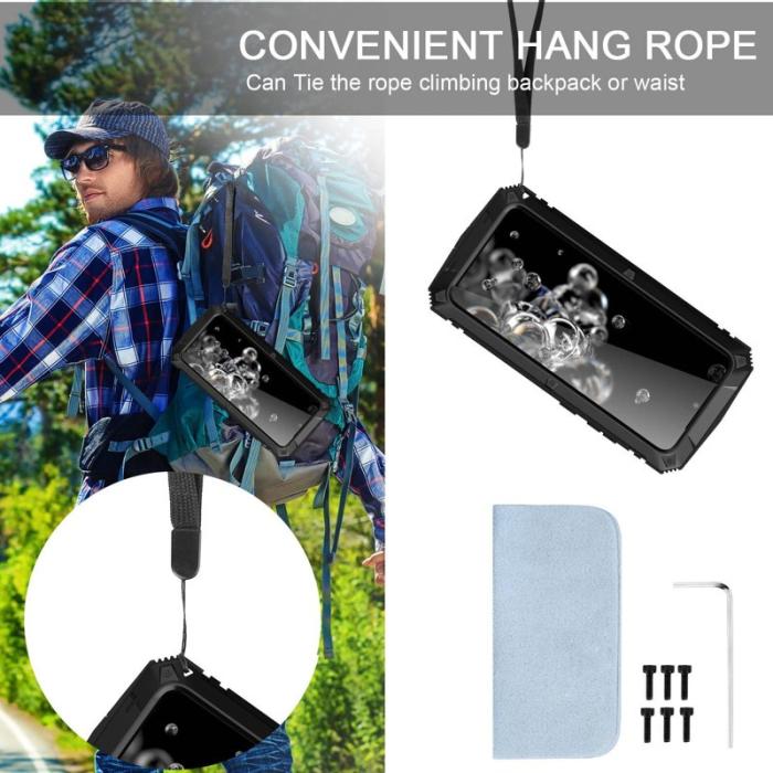 R-JUST - R-JUST Galaxy S20 Ultra Skal Metall Silikon PC Svart