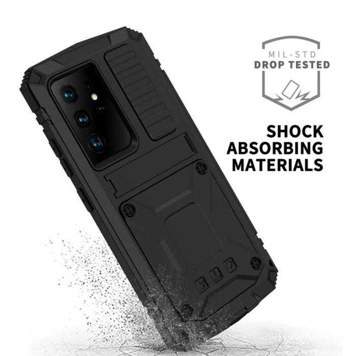 R-JUST - R-JUST Galaxy S21 Ultra 5G Skal TPU+Metal Svart